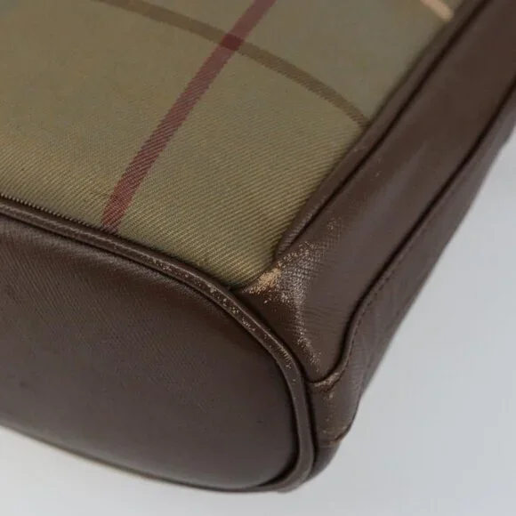 Authentic Burberrys Nova Check Shoulder Bag Canvas Beige Gold - Picture 6 of 16